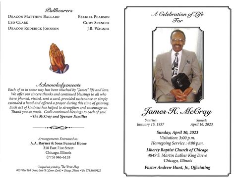 James H McCray Obituary | AA Rayner and Sons Funeral Homes