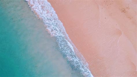 Download 1366x768 Wallpaper Nature Soft Sea Waves Aerial View Beach