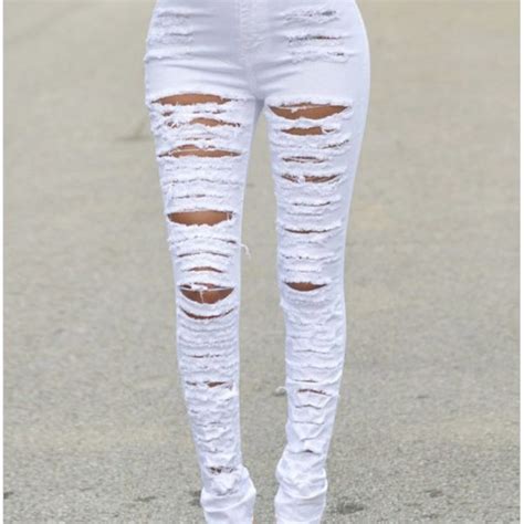 High Quality Light Blue Skinny Ripped Jeans For Women Online Store For Women Sexy Dresses