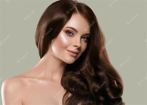premium photo portrait beautiful hair skin woman beauty female long curly hair color