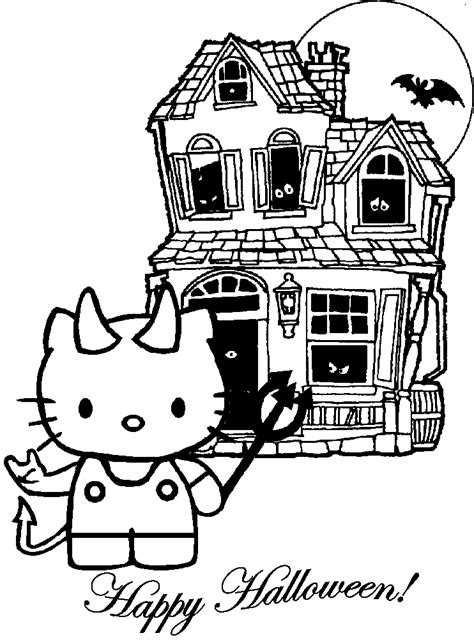 Hello Kitty Halloween Coloring Pages Coloring Home