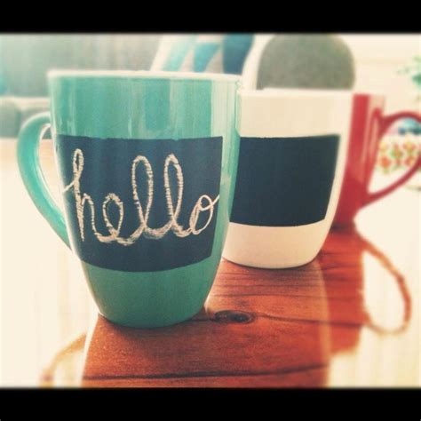 Chalkboard Mugs Choose Your Colour Red White Or Teal 850 Via
