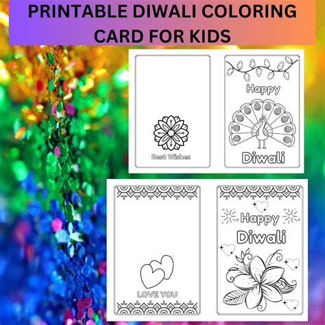 Diwali Coloring Pages For Kids Diwali Card For Coloring Kad Deepavali