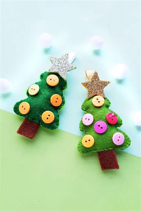 Diy Cute Felt Christmas Tree Craft With Buttons Christmas Tree