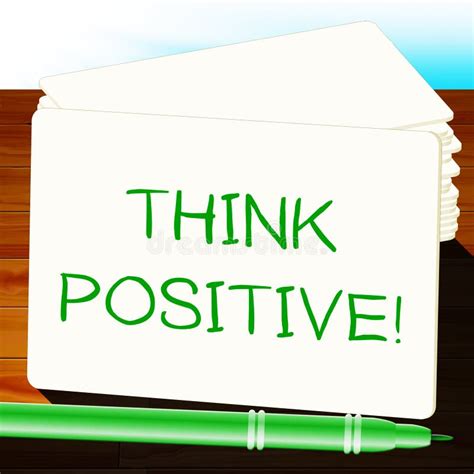 Think Positive Meaning Optimistic Thoughts 3d Illustration Stock