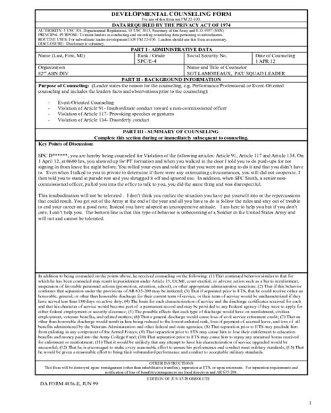 Sample Army Counseling Form Edit Fill Sign Online Handypdf
