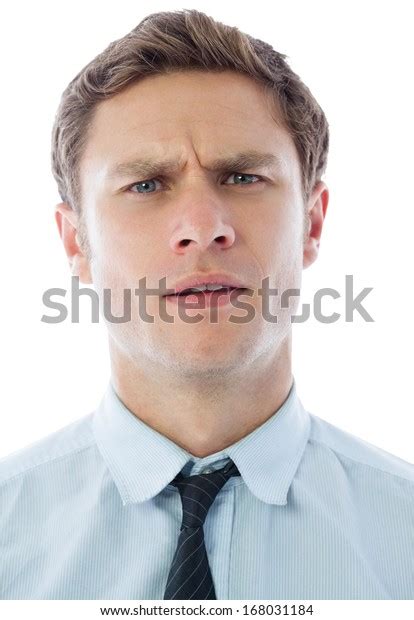 Confused Businessman On White Background Stock Photo 168031184