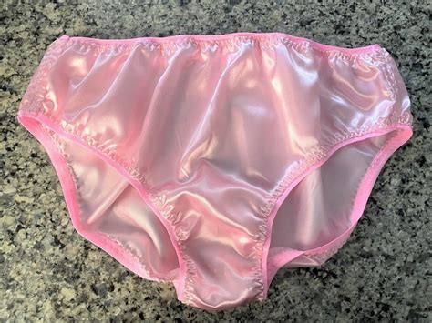 Handmade Pink Satin Panties Knickers Sissy Plain Picot Silky Etsy