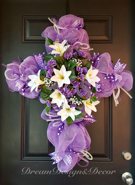 A = n d 2 π / 4 = 0.7854 n d 2. Easter Deco Mesh Elegant Cross Wreath | Etsy | Easter mesh ...