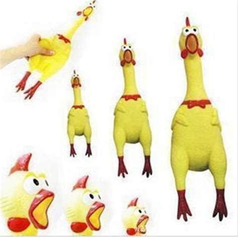 17cm 31cm 41cm Shrilling Chickens Screaming Rubber Chicken Squeeze Stress Toy Funny Squeeze