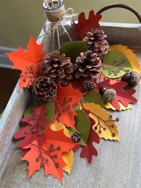 Paper Leaf Cutouts (qty of 30 or 60), 5 Different Leaves, Fall Colors, Scored Cutouts, Fall ...