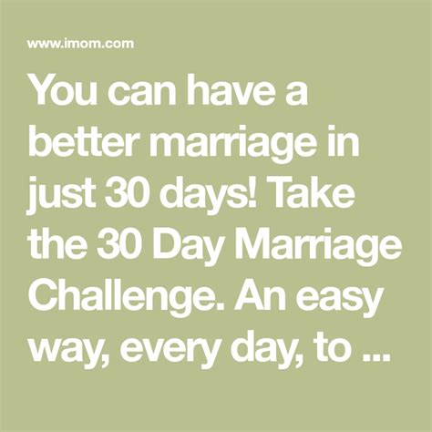 30 Day Marriage Challenge Imom Marriage Challenge Good Marriage