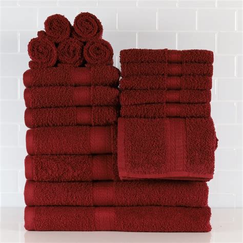 Mainstays Basic Bath Collection 18 Piece Towel Set Merlot 4 Bath 4