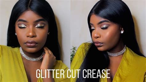 Easy Glitter Cut Crease Slay Makeup On Dark Skin Ft Divaswigs