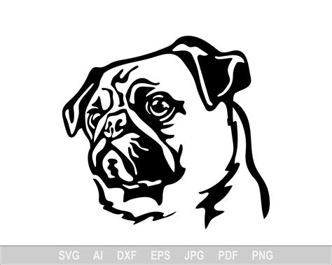 Drawing And Illustration Digital Art And Collectibles Pug Svg Ipg Animal