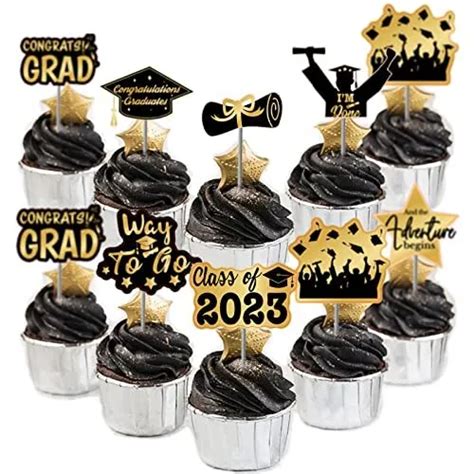 48 Pack Graduation Cupcake Toppers Class Of 2023 Graduation Party Decorations 1149 Picclick