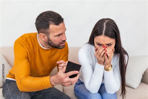 Infidelity Jealous Boyfriend Showing His Cheating Girlfriend Her Phone