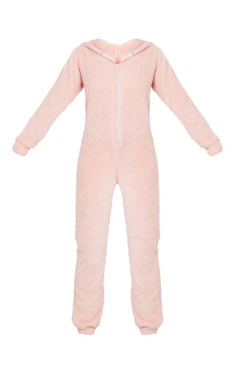 Pink Fluffy Teddy Ear Onesie Prettylittlething Usa