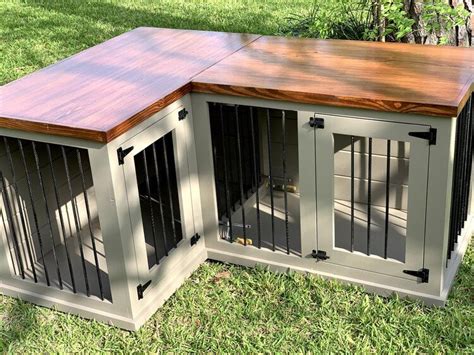 Large Double Dog Kennel And Crate Furniture Making Your Home