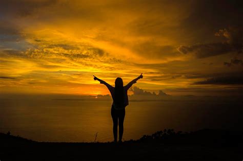 Free Images Sea Horizon Silhouette Cloud Woman Sunrise Sunset