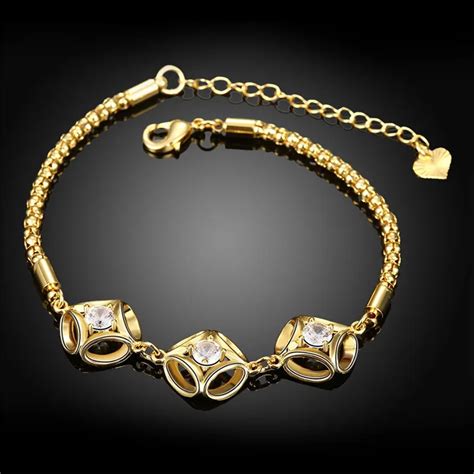 Statement Jewelry Square Rhinestone Gold Women Bracelet Unique Designed