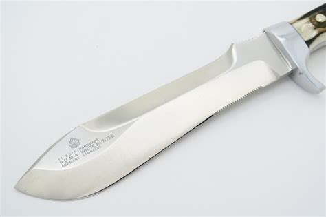 1990 Puma 11 6375 White Hunter Solingen Germany Stag Fixed Blade