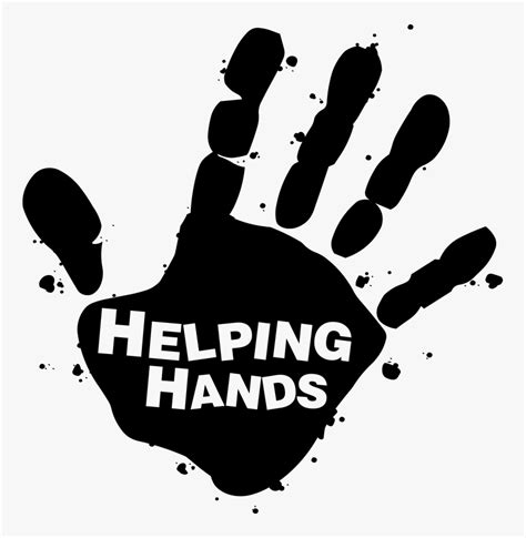 Transparent Helping Hands Png Helping Hands Clipart Black And White