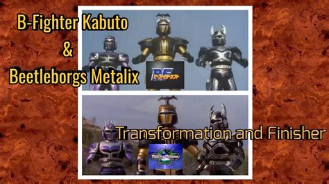 B Fighter Kabuto And Beetleborgs Metalix Transformation And Finisher