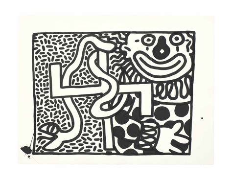 Keith Haring 1958 1990 Untitled Clowns 1980s Drawings
