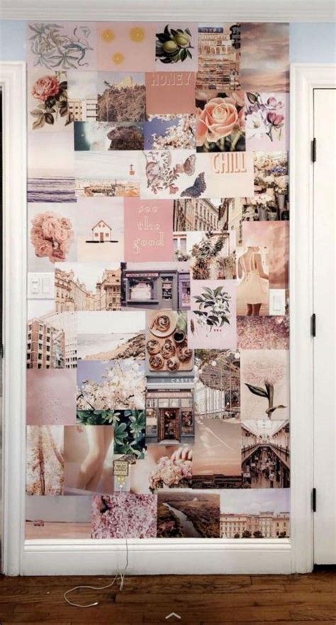 Image result for aesthetic wall board | dekorasi rumah. Peachy Pink Collage Kit | Wall collage decor, Photo walls ...
