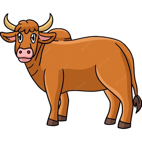 Premium Vector Ox Animal Cartoon Colored Clipart Illustration