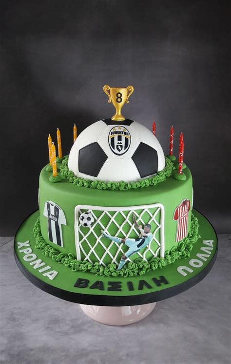 Football Cake For A Young Boy Who Loves Ronaldo And Olympiacos