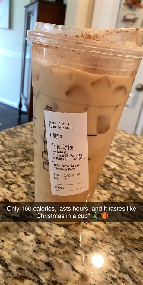 Even if you add a splash of 2 percent milk, you're still at about 25 calories and 2 grams of sugar. Low calories, low sugar, Starbucks Trenta Iced Coffee. # ...
