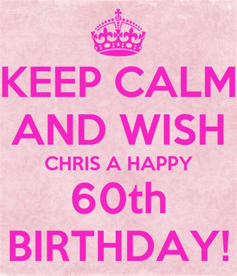 Keep Calm And Wish Chris A Happy 60th Birthday Poster Dfsfsf Keep