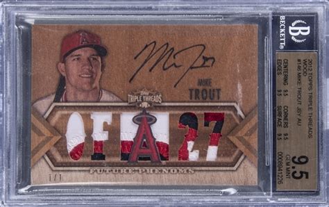 Lot Detail 2012 Topps Triple Threads Wood 146 Mike Trout Signed