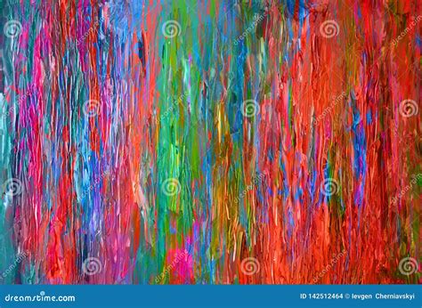 Abstract Oil Painting Brush Strokes Art Illustration Stock