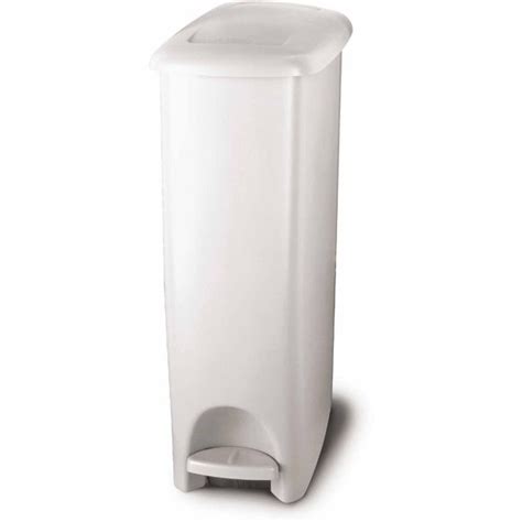Rubbermaid Step On Slim Fit Trash Can 1125 Gal White