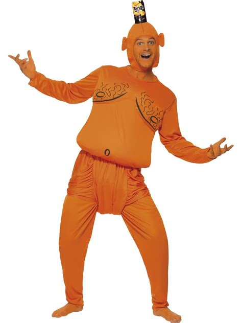 Mens Orange Tango Man Fancy Dress Costume 90s Tv Licensed Stag Funny