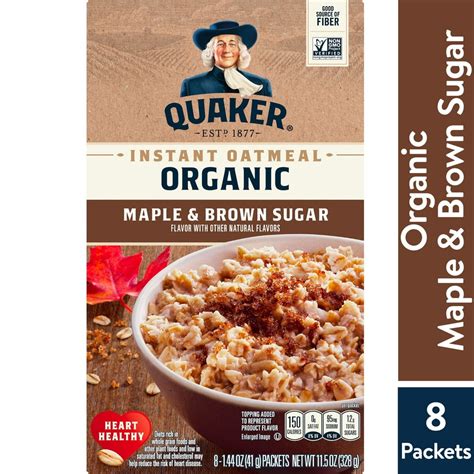Quaker Instant Oatmeal Organic Maple And Brown Sugar 8 Packets