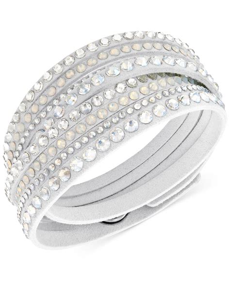 Swarovski White Slake Deluxe Crystal Stud Wrap Bracelet Macys