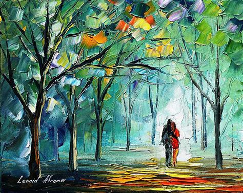 Fog Of Love Palette Knife Oil Painting On Canvas By Leonid Afremov