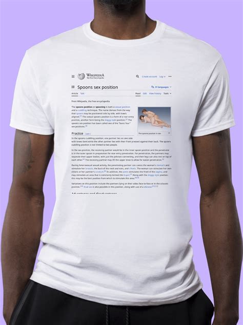 Spoons Sex Position Wikipedia T Shirt