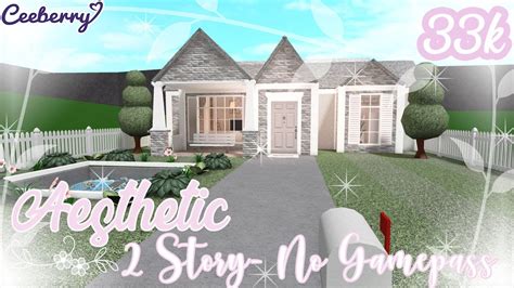 Bloxburg Aesthetic Two Story No Game Pass Starter House 33k Speed