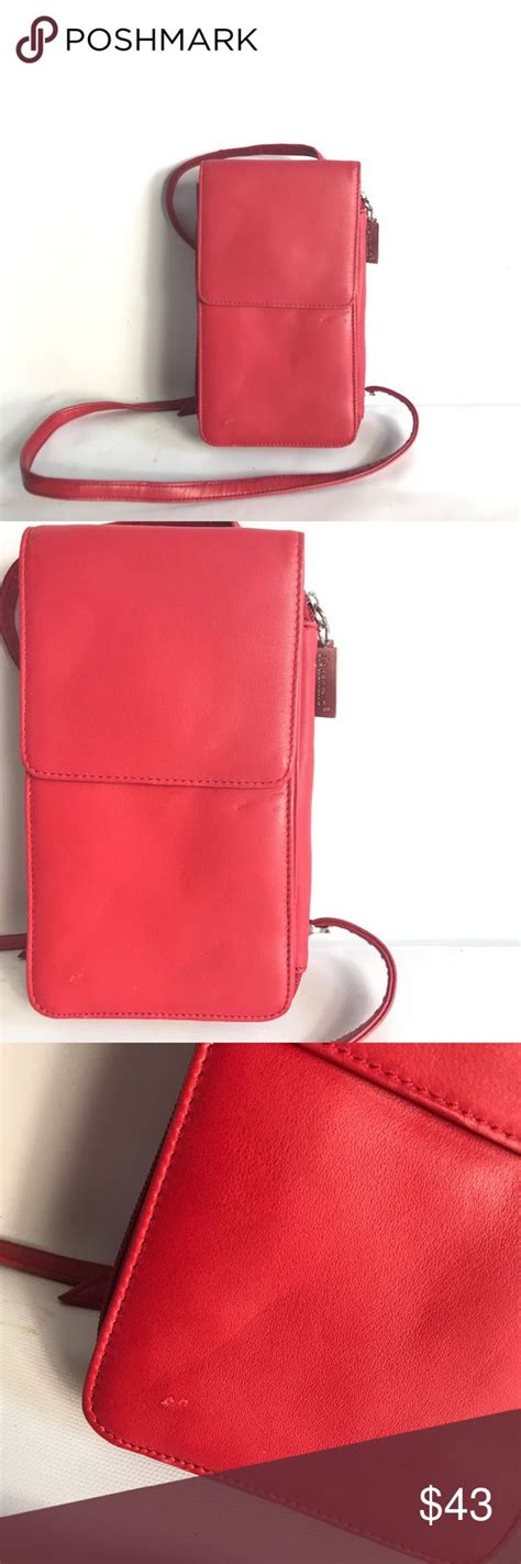 Tignanello Red Genuine Leather Shoulder Bag