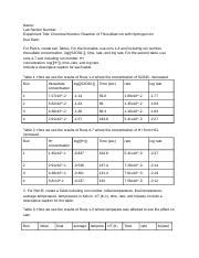 Chem Week Kinetics Docx Name Lab Section Number Experiment