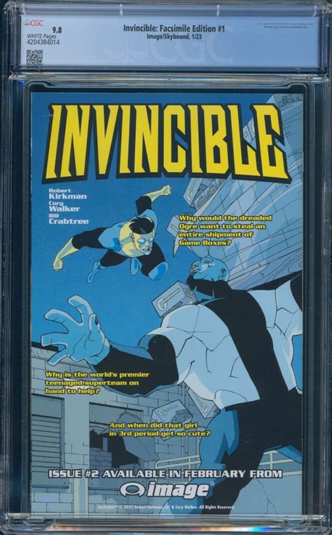Invincible 1 Facsimile Edition Cgc 98 Reprints 2003 Original Image