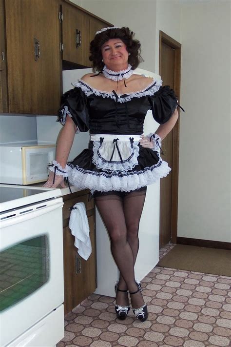 Vallerie French Maid Uniform With Gio Cuban Heel Classic Fully Fashioned Stockings And Pleaser