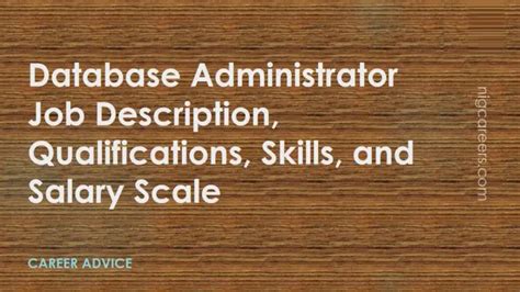 Database Administrator Job Description Skills And Salary
