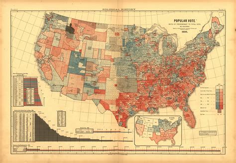 Map Of 1880 Us Presidential Election Results By County Xpost To R