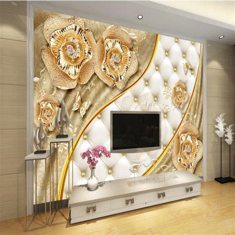 Beibehang Large Custom 3d Luxury Gold Roses Soft Bag Ball Jewelry Tv